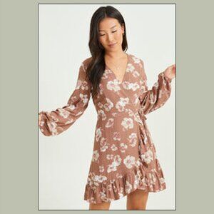 Altar'd State  "Tina" Cross-Front V-Neck Mini Dress